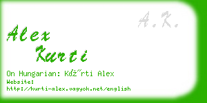 alex kurti business card