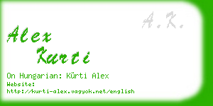 alex kurti business card